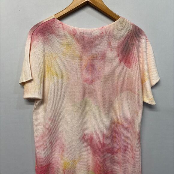 NWT Bianco & Blue Short Sleeve Knit Top Sweater Size Large Acrylic Italy C065 -8 - Picture 13 of 16